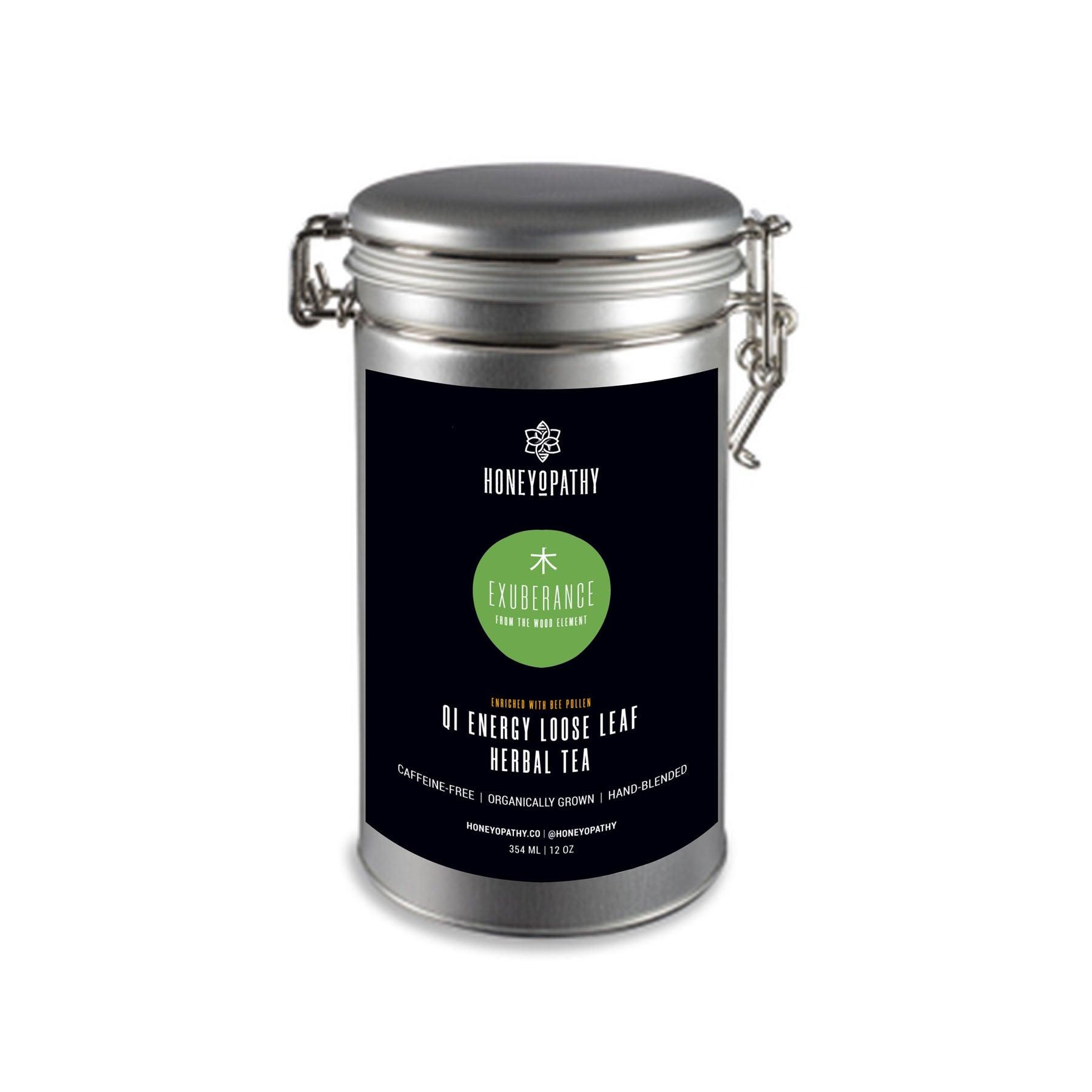 Organic-Loose-Leaf-Herba-Tea-Exuberance-Qi - 12oz Steel Latch Top Tin