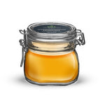 Raw Infused Honey - Exuberance Qi 17oz Bormioli Rocco Swing Top Fido Canning Glass Jar 