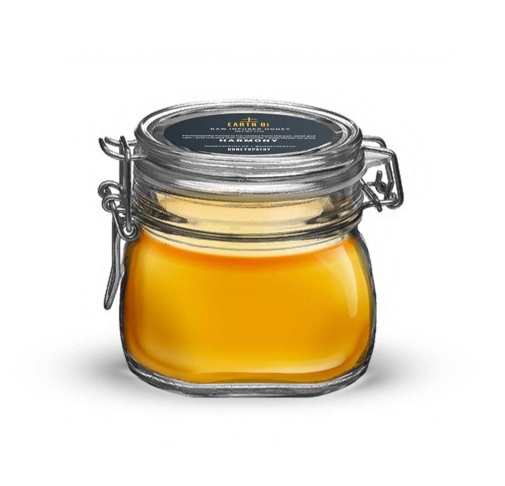Raw Infused Honey - Harmony Qi 17oz Bormioli Rocco Swing Top Fido Canning Glass Jar 