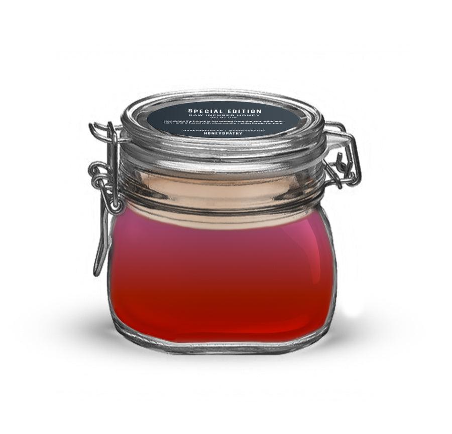 Special Edition Magnolia Raw Infused Honey - 17oz Bormioli Rocco Swing Top Fido Canning Glass Jar 